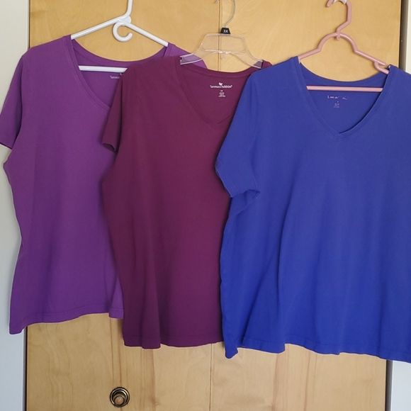 Woman Within Tops - Woman Within V Neck Tees. Set of 3. Size 1X